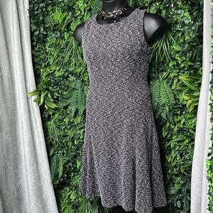 EVA MENDES Dress Women 14‎ Brown Beige Fit Flare Sheath Career Cocktail 2677